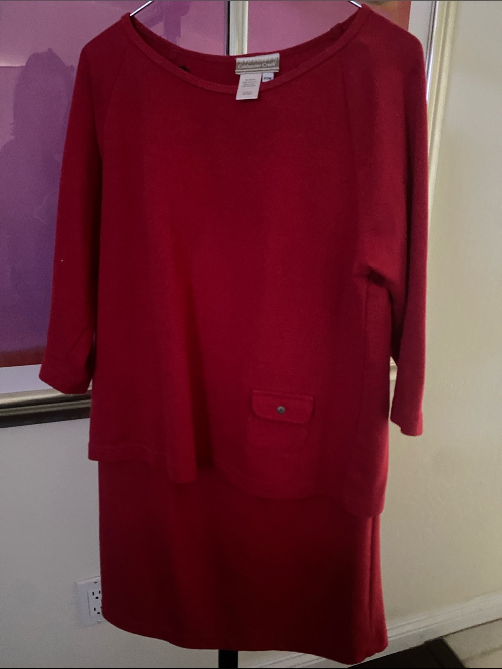Coldwater Creek Red Two-Piece Skirt Set